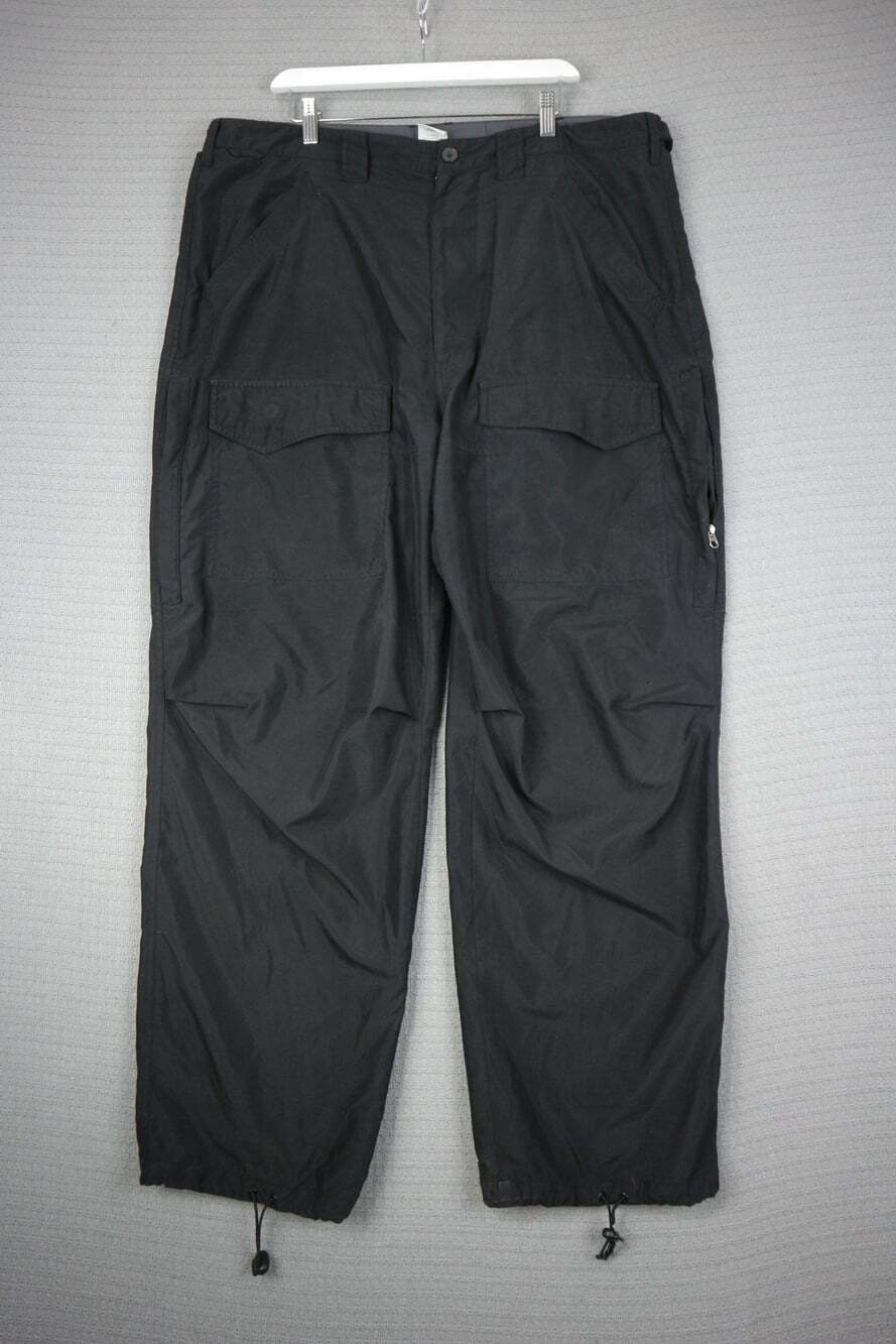 725 Originals Black Cargo Pants Size 40x32 Mens Y2K Drawstring Utility